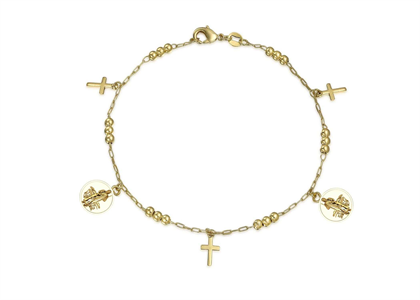 Gold Plated Saint Jude Charm Bracelet